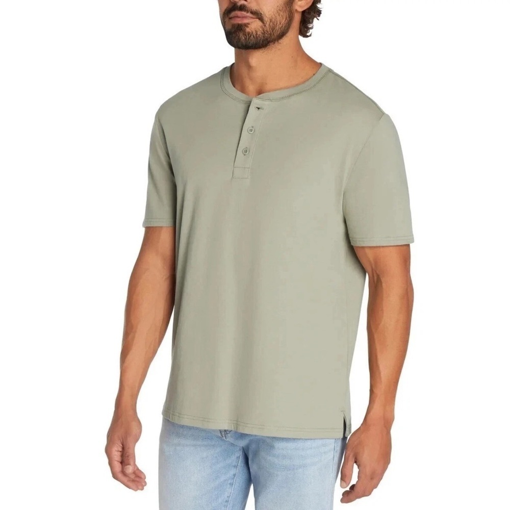GAP Men’s Short Sleeve 3 Button Henley Tee Blue Size Small